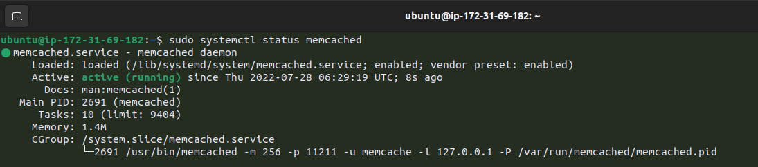 Memcached Ubuntu Server — deployment guide screenshot 2